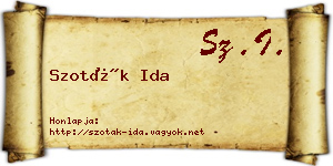 Szoták Ida névjegykártya