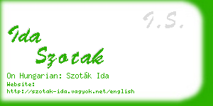 ida szotak business card