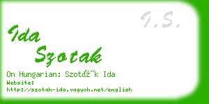 ida szotak business card